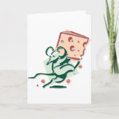 Muis die Wenskaarten op de kazen neemt Kaart (Voorkant)