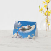 Muis drijvend op een veer kaart (Gele Bloem)