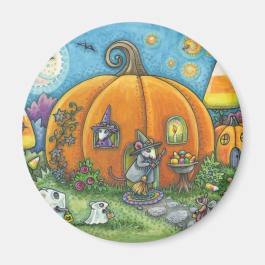MUIS, DRIK OF TREATERS HALLOWEEN MAGNEET (Voorkant)