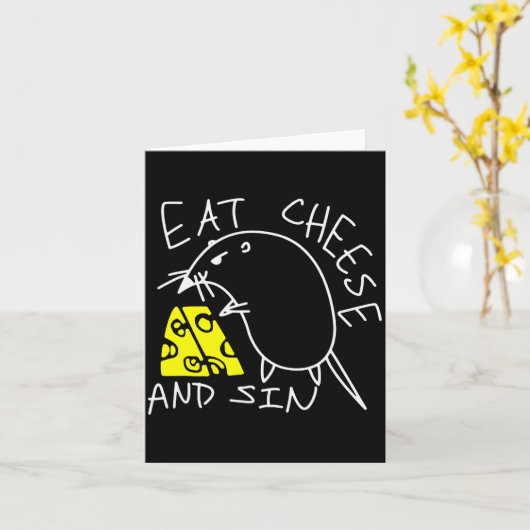 Muis Eet Kaas En Zonde Grappige Kaasliefhebber  Kaart (Gele Bloem)
