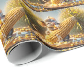 Muis eet maïs op de kolf cadeaupapier (Rol Hoek)