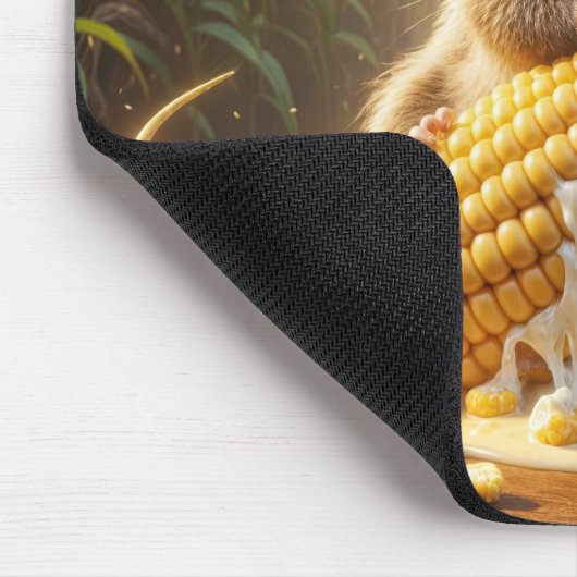 Muis eet maïs op de kolf muismat (Hoek)