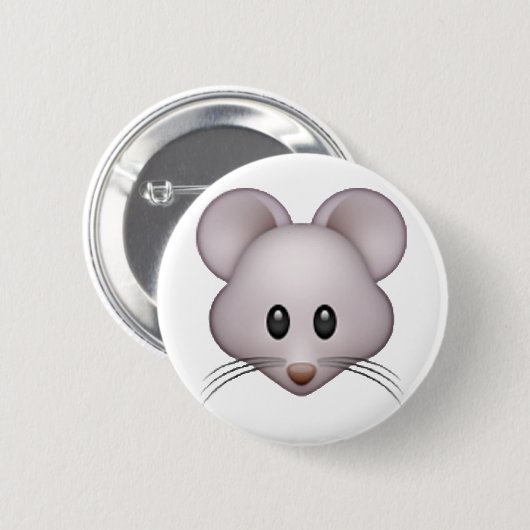 Muis - Emoji Ronde Button 5,7 Cm (Voorkant /achterkant)