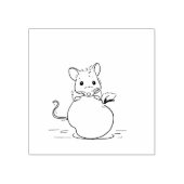 Muis en appelstempel rubberstempel (Afrduk)