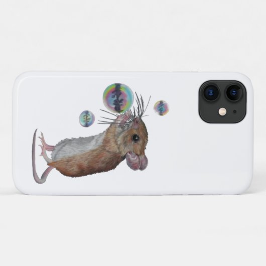 Muis en Bubbels iPhone case (Achterkant (horizontaal))