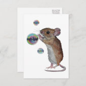 Muis en Bubbles Briefkaart Stijl Nota Kaart (Voorkant / Achterkant)