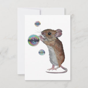 Muis en Bubbles Briefkaart Stijl Nota Kaart