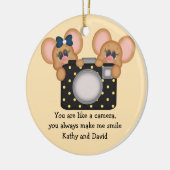 Muis en camera keramisch ornament (Links)