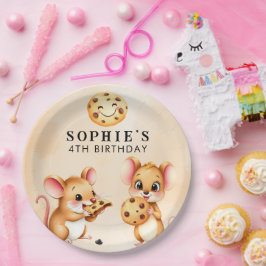 Muis en Cookie Thema Verjaardagsfeest Papier Bord