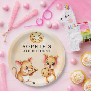 Muis en Cookie Thema Verjaardagsfeest Papier Bord