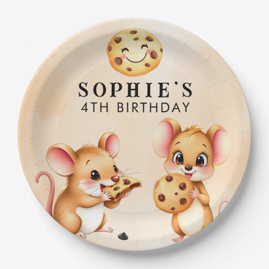 Muis en Cookie Thema Verjaardagsfeest Papier Bord (Voorkant)