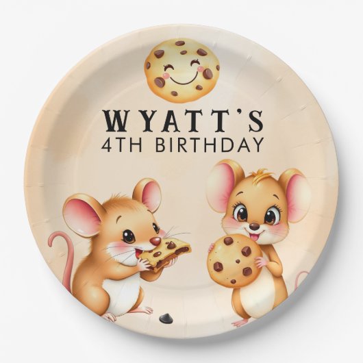 Muis en Cookie Thema Verjaardagsfeest Papier Bord (Voorkant)