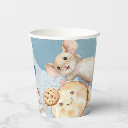 Muis en Cookie Verjaardagsfeest Papieren Cup Papieren Bekers (Achterkant)