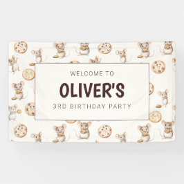 Muis en Cookie Verjaardagsfeestbanner Spandoek