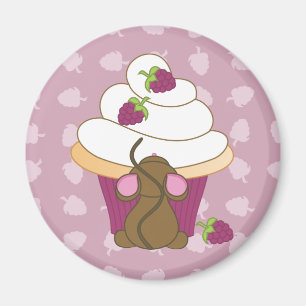 Muis en cupcake magneet