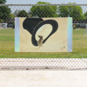 MUIS EN EEN BOVENHOEDBANNER MET GROMMETS SPANDOEK (Insitu)