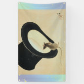 MUIS EN EEN BOVENHOEDBANNER MET GROMMETS SPANDOEK (Verticaal)