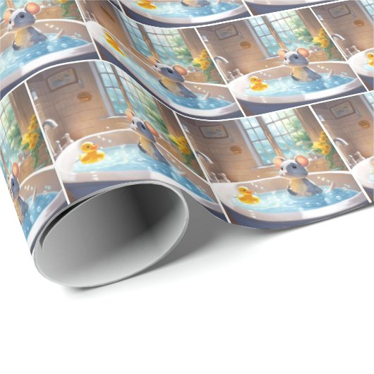Muis en Eend in Bubbelbad Cadeaupapier (Rol Hoek)