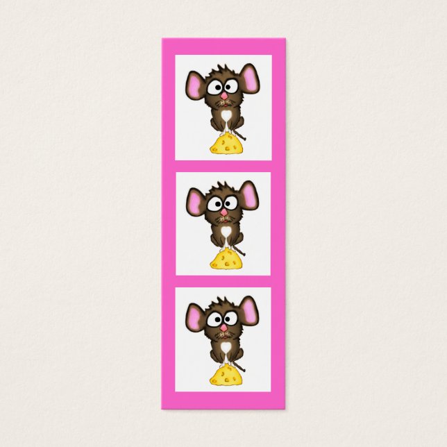 Muis en kaas Bladwijzer Mini Visitekaartjes (Voorkant)