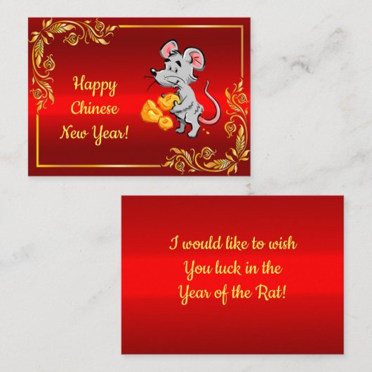 Muis en kaas notitiekaartje (Voorkant / Achterkant)