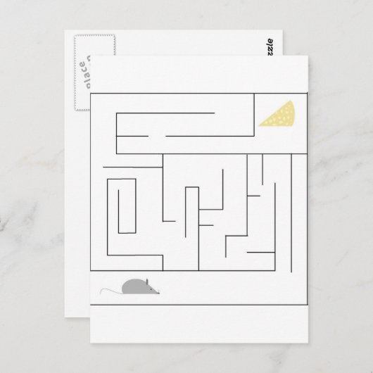 Muis en kaasmaze briefkaart (Voorkant / Achterkant)