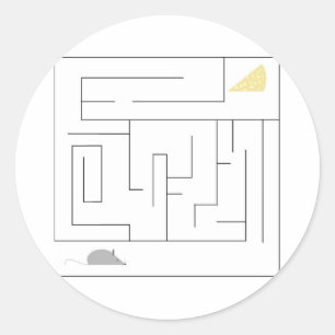 Muis en kaasmaze ronde sticker