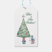 Muis en kerstboom: "Heb een muiskerst" Cadeaulabel (Voorkant)