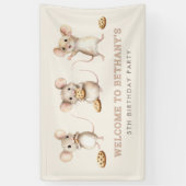 Muis en koekjes Welkom op het verjaardagsfeest Spandoek (Verticaal)