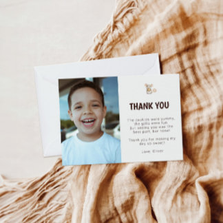 Muis- en koekverjaardagsfoto bedankkaart