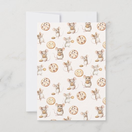 Muis- en koekverjaardagsfoto Bedankt-kaart Bedankkaart (Achterkant)