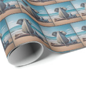 Muis en Olifant Op Strand Log Cadeaupapier (Rol Hoek)