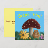 Muis en paddenstoel Hartelijk dank Bedankkaart (Voorkant / Achterkant)