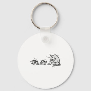 Muis en Rat hebben een grote Tea Party Sticker Sleutelhanger