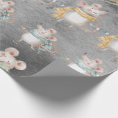 Muis en rat, konijn Kerstmis Cadeaupapier (Hoek)