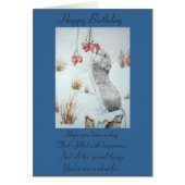 Muis en rode bessen sneeuwscène (Voorkant)