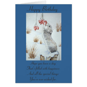 Muis en rode bessen sneeuwscène