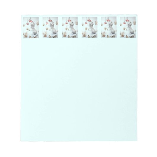 Muis en rode bessen sneeuwscène notitieblok (Voorkant)