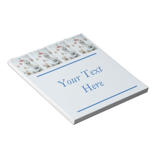 Muis en rode bessen sneeuwscène notitieblok (Schuin)