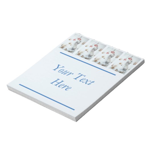 Muis en rode bessen sneeuwscène notitieblok (Linkerzijde)