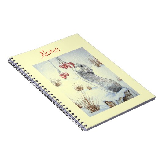 Muis en rode bessen sneeuwscène notitieboek (Rechterzijde)