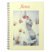 Muis en rode bessen sneeuwscène notitieboek (Voorkant)