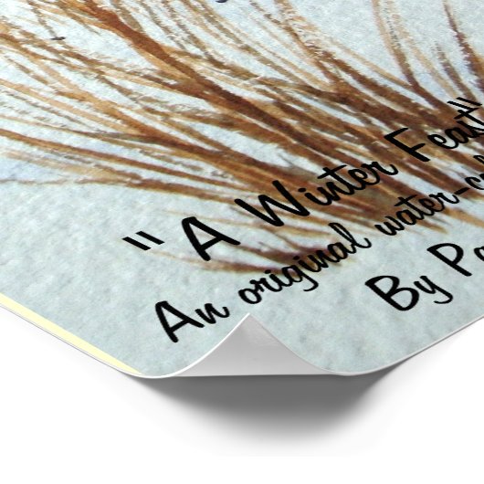 Muis en rode bessen sneeuwscène poster (Hoek)