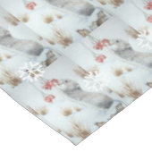 Muis en rode bessen sneeuwscène tafelkleed (Gekanteld)