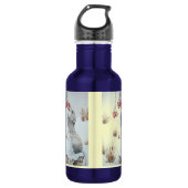 Muis en rode bessen sneeuwscène waterfles  (Voorkant)