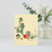 Muis en rode radijs, Japanse verf, c.1800s Briefkaart (Staand voorkant)