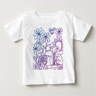 Muis en slak met fantasiebloemen