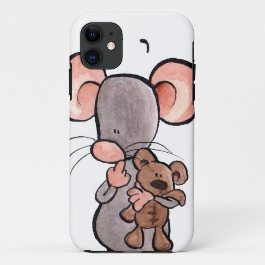 Muis en teddybeer geïllustreerde telefoonhoes Case-Mate iPhone case (Achterkant)
