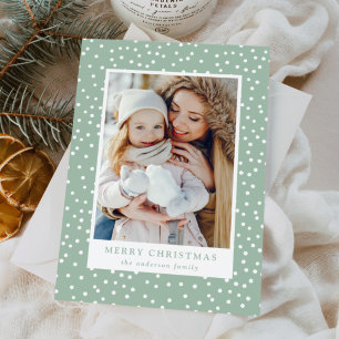 Muis en witte sneeuwballen 2 Foto Feestdagenkaart