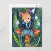 Muis Fantasy Mushroom Fairytale Art Briefkaart (Voorkant / Achterkant)