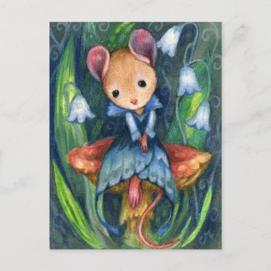 Muis Fantasy Mushroom Fairytale Art Briefkaart (Voorkant)